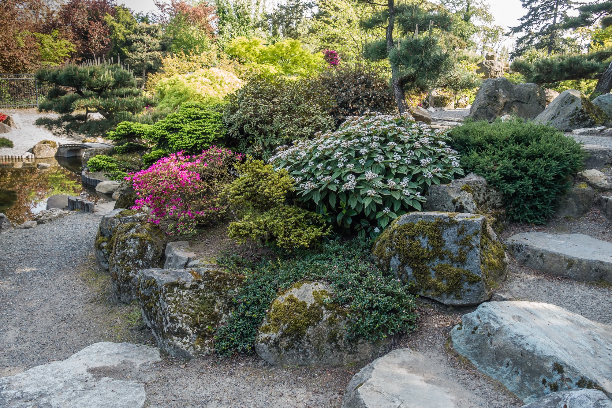 Bemooste Steinfigur im Garten